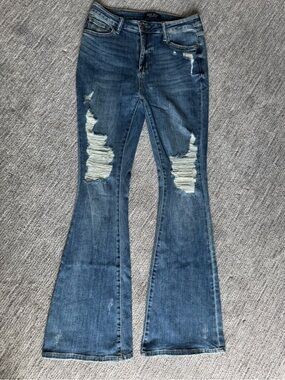 Judy Blue High Waist Distressed Flare Jeans